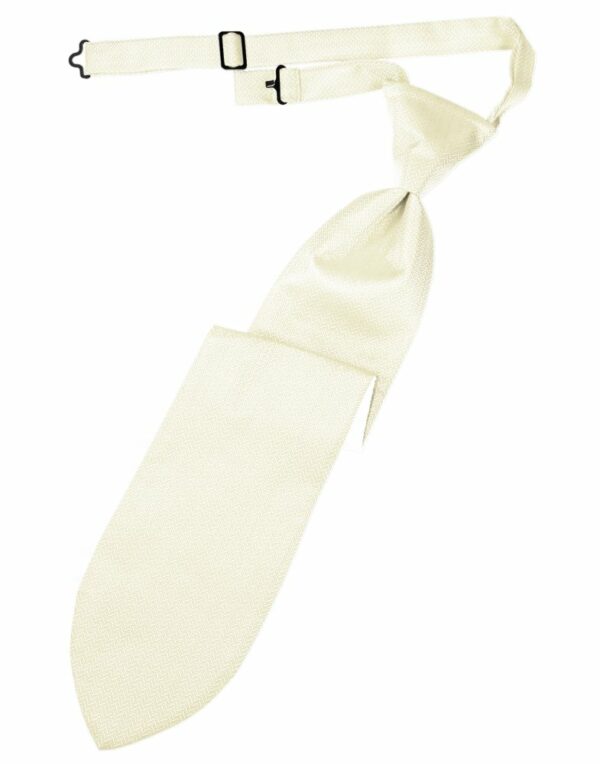 Ivory Herringbone Long Tie