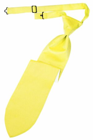 Lemon Herringbone Long Tie