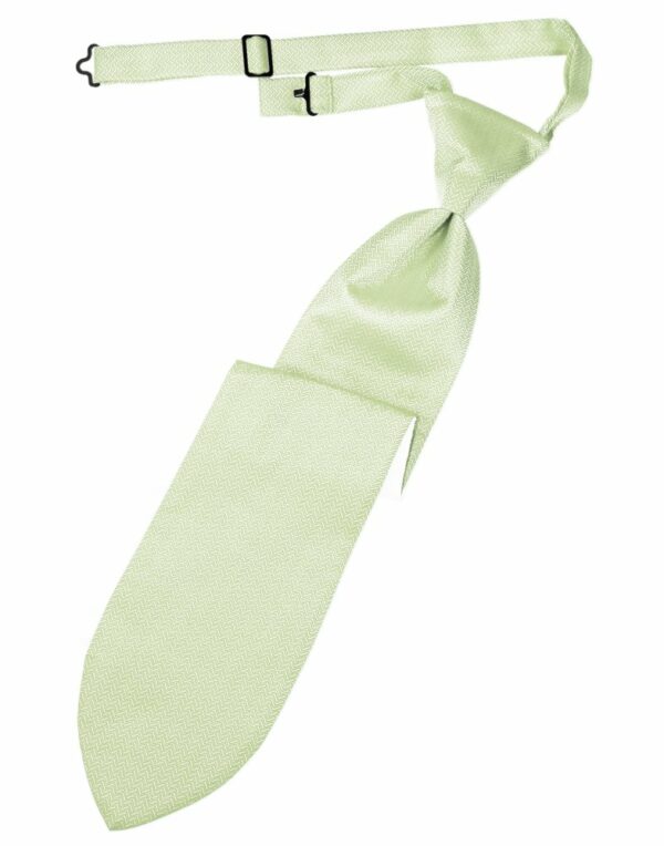 Pistachio Herringbone Long Tie