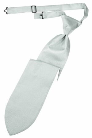 Platinum Herringbone Long Tie