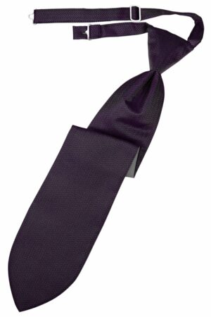 Plum Herringbone Long Tie