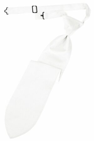 Pure White Herringbone Long Tie