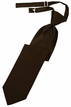Chocolate Solid Satin Long Tie