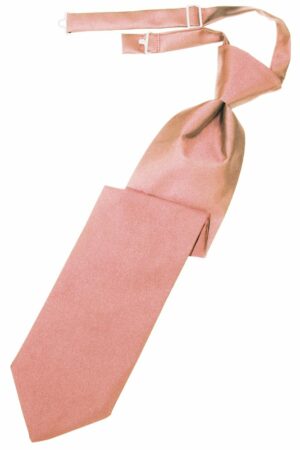 Coral Solid Satin Long Tie