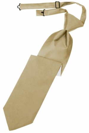 Golden Solid Satin Long Tie