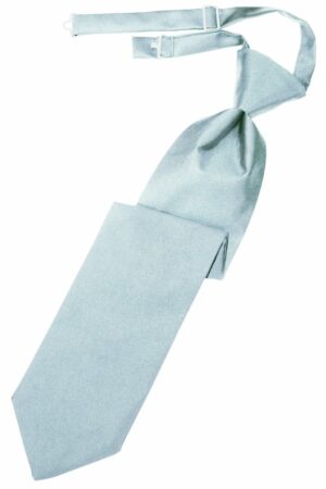 Light Blue Solid Satin Long Tie