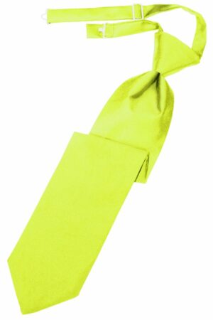 Lime Solid Satin Long Tie