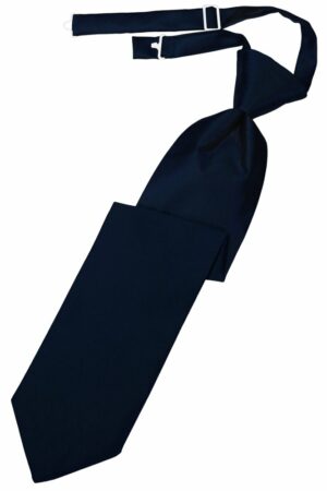 Midnight Blue Solid Satin Long Tie