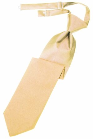 Peach Solid Satin Long Tie