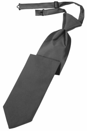 Pewter Solid Satin Long Tie