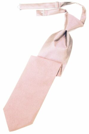 Pink Solid Satin Long Tie