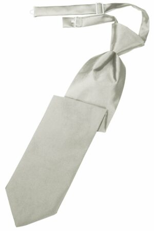 Platinum Solid Satin Long Tie