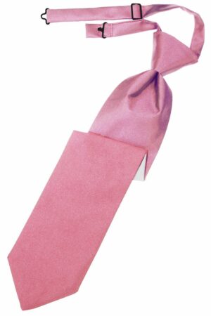 Rose Petal Solid Satin Long Tie
