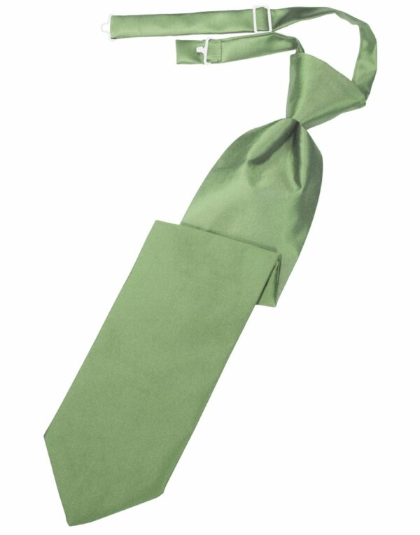 Sage Solid Satin Long Tie