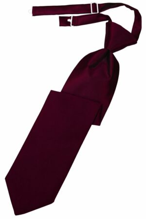 Wine Solid Satin Long Tie