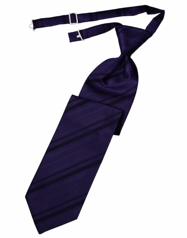Amethyst Striped Satin Long Tie