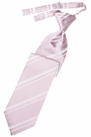 Blush Striped Satin Long Tie