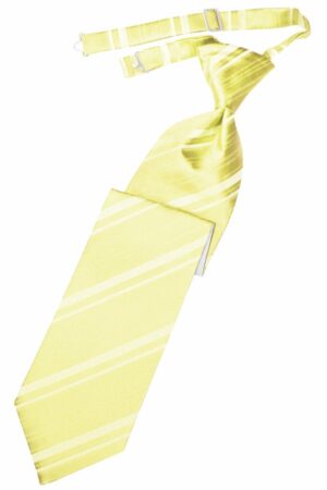 Canary Striped Satin Long Tie