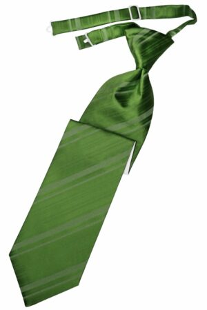 Clover Striped Satin Long Tie