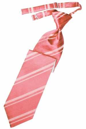 Guava Striped Satin Long Tie