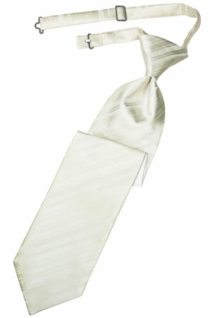 Ivory Striped Satin Long Tie