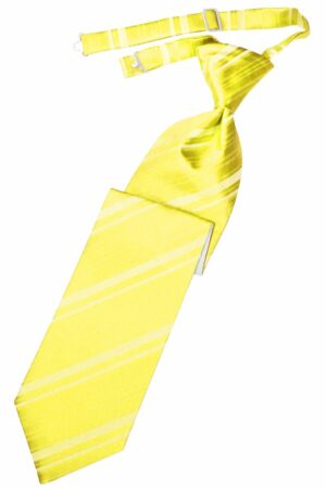 Lemon Striped Satin Long Tie