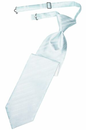 Light Blue Striped Satin Long Tie