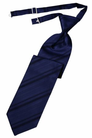Marine Striped Satin Long Tie