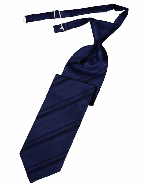 Marine Striped Satin Long Tie