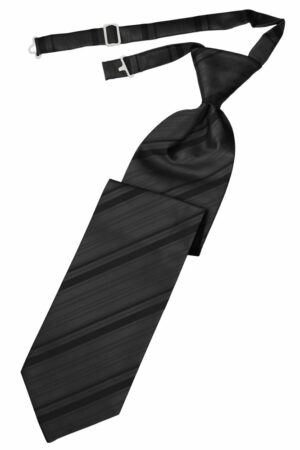 Pewter Striped Satin Long Tie