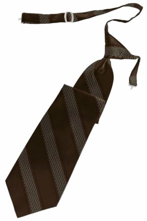 Chocolate Venetian Stripe Long Tie