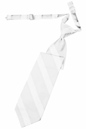 Ivory Venetian Stripe Long Tie