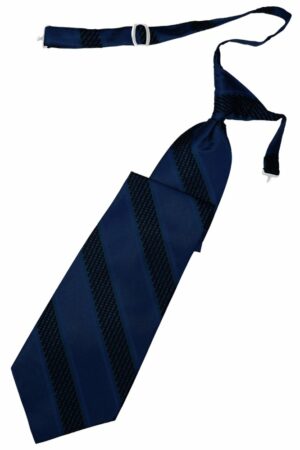 Navy Venetian Stripe Long Tie