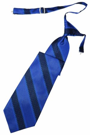 Royal Blue Venetian Stripe Long Tie