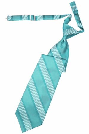 Turquoise Venetian Stripe Long Tie