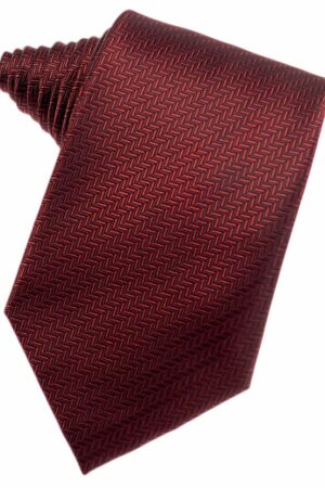 Claret Herringbone Suit Tie