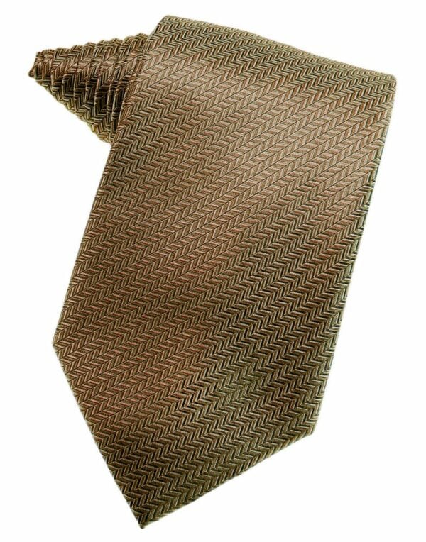 Mocha Herringbone Suit Tie