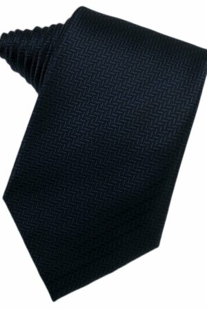Navy Herringbone Suit Tie