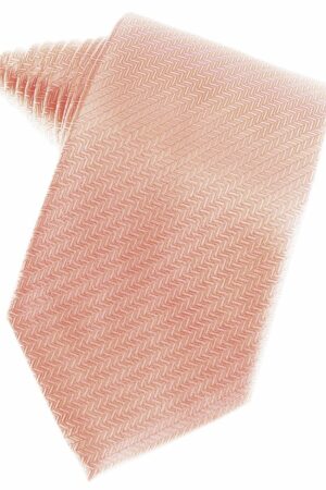 Peach Herringbone Suit Tie