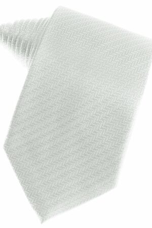 Platinum Herringbone Suit Tie