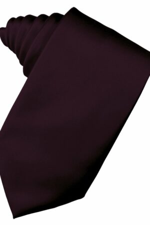 Berry Solid Satin Suit Tie