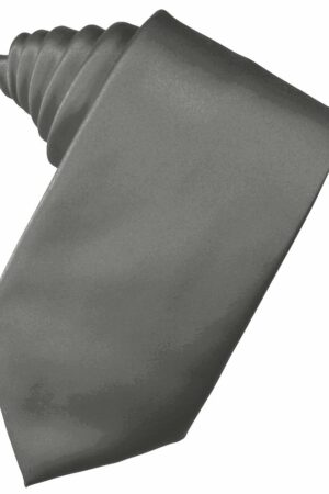 Charcoal Solid Satin Suit Tie