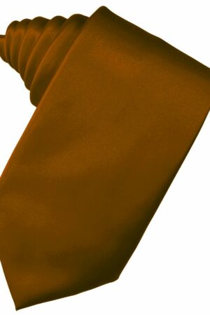 Cognac Solid Satin Suit Tie
