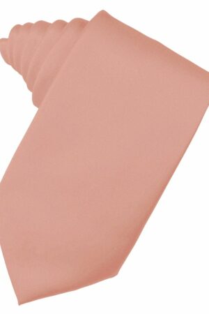 Coral Solid Satin Suit Tie