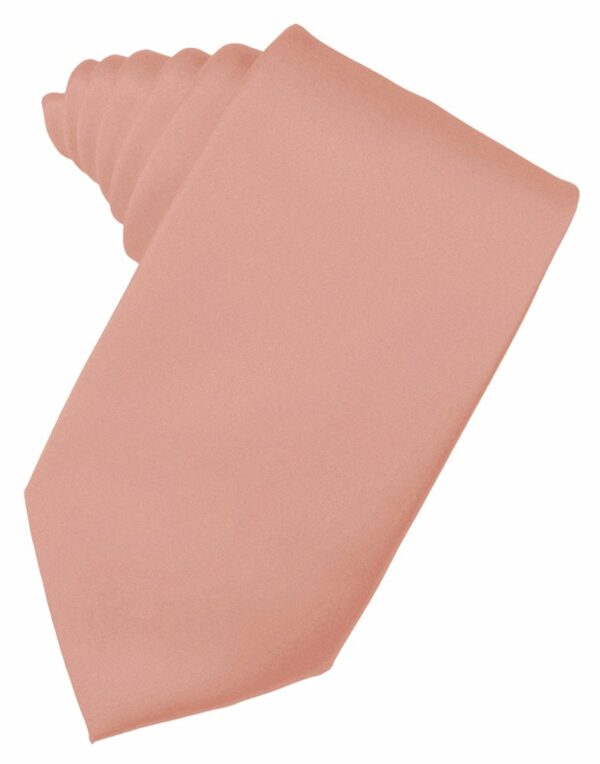 Coral Solid Satin Suit Tie