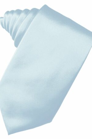 Light Blue Solid Satin Suit Tie