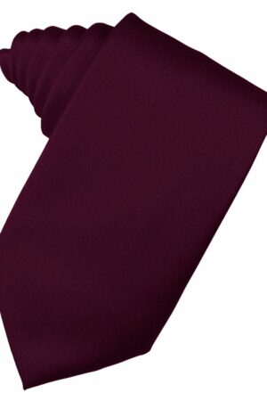 Wine Solid Satin Suit Tie