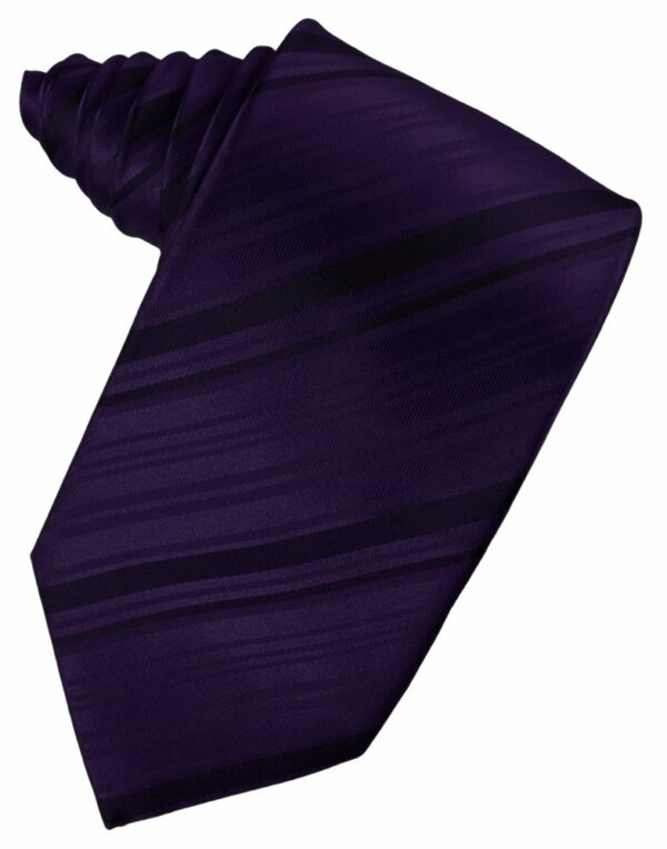 Amethyst Striped Satin Suit Tie