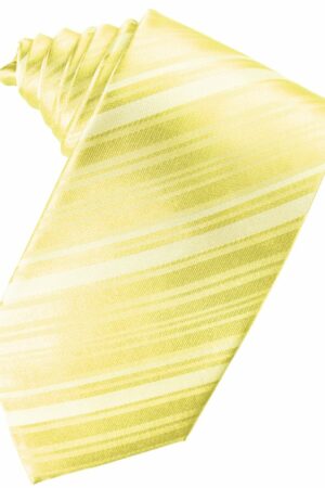 Canary Striped Satin Suit Tie