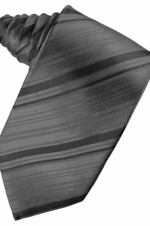 Charcoal Striped Satin Suit Tie